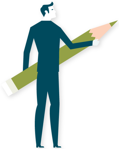 recruit and retain hidden costs image, man holding pencil